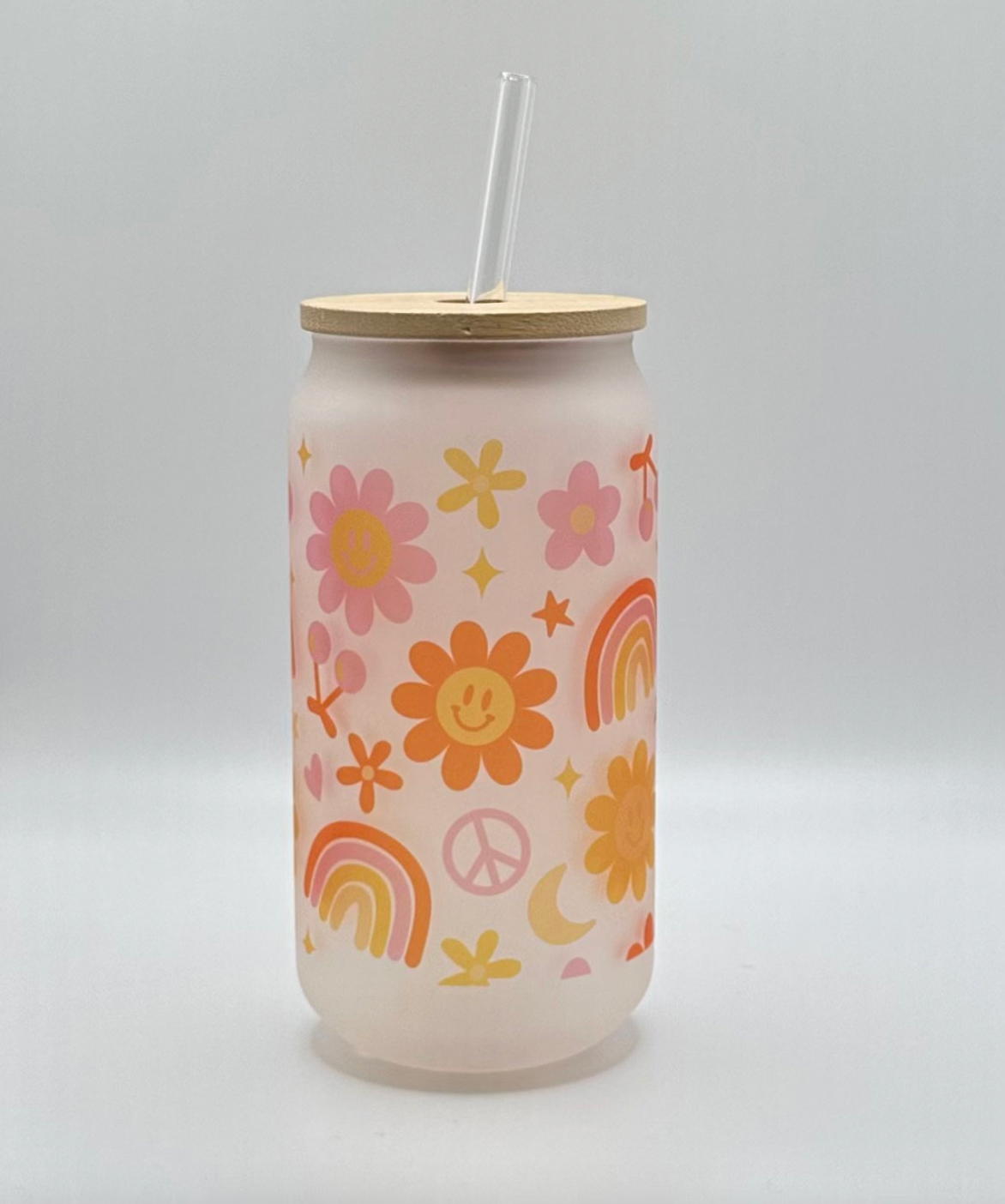 Boho flowers and rainbows cup