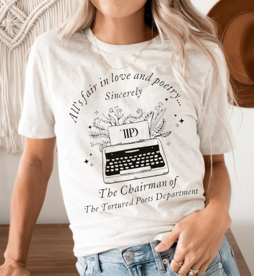 All’s fair in love & poetry adult tee