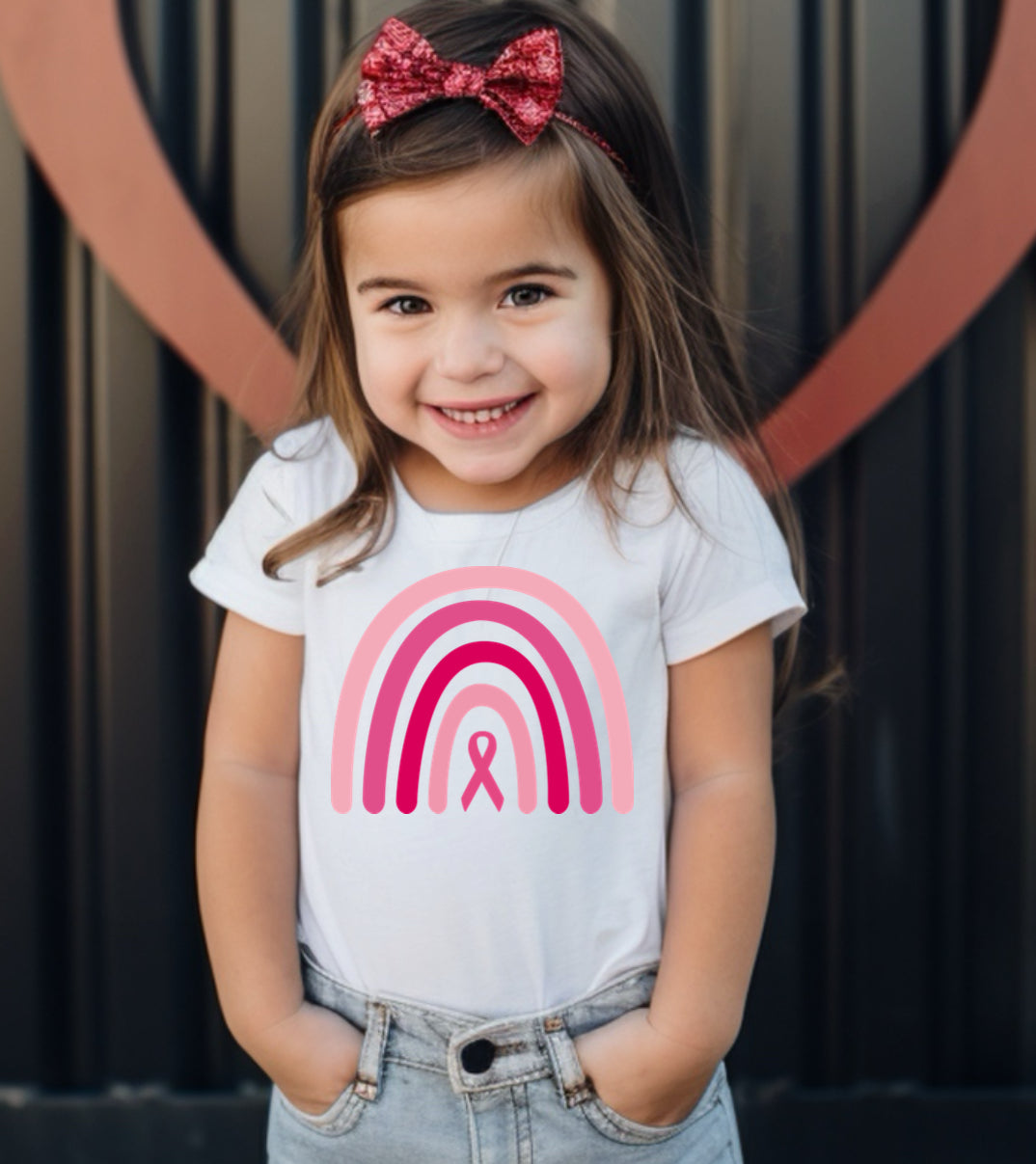 TODDLER white tee with rainbow