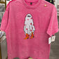 Cowgirl Ghost pink acid wash tee