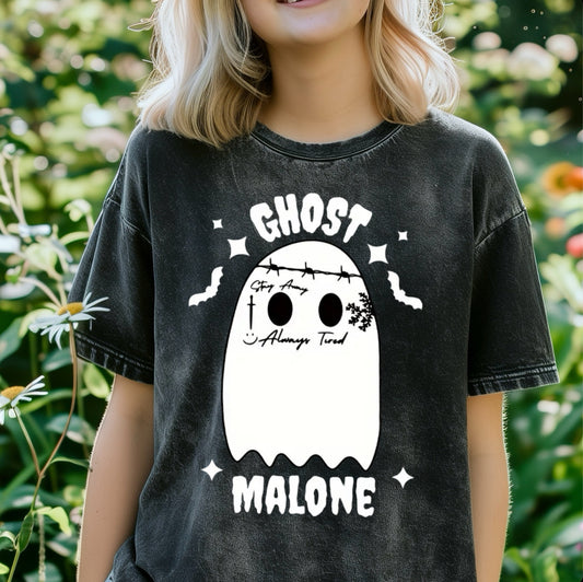 Ghost Malone oversized acid wash black tee