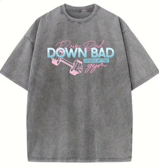 Down Gym acid wash grey tee