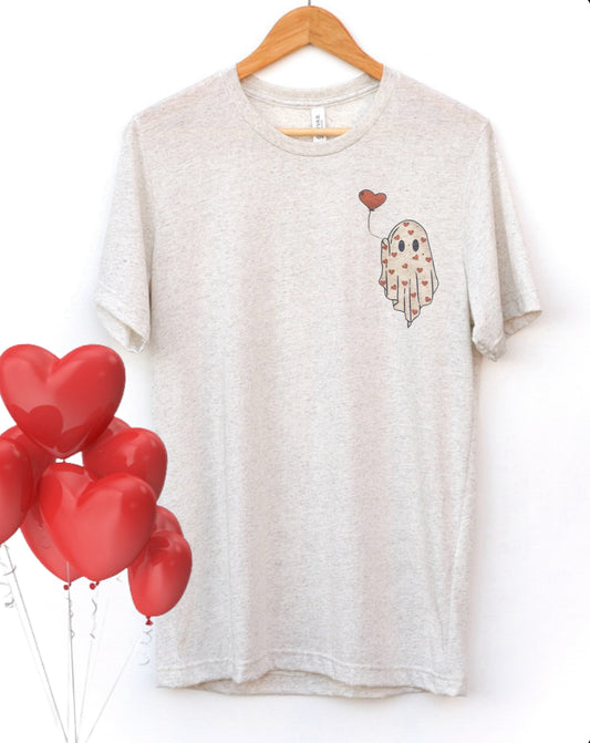 Valentine ghosty unisex oatmeal tee