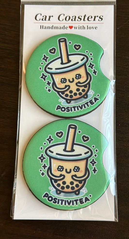 Positivitea green car coasters