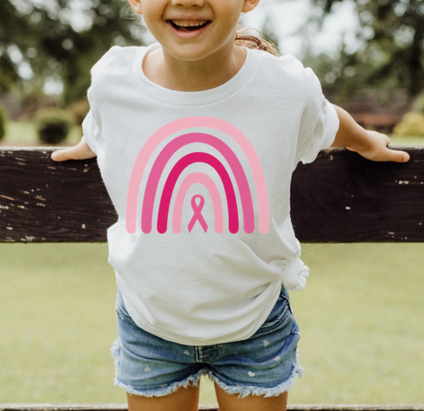 YOUTH white tee with rainbow