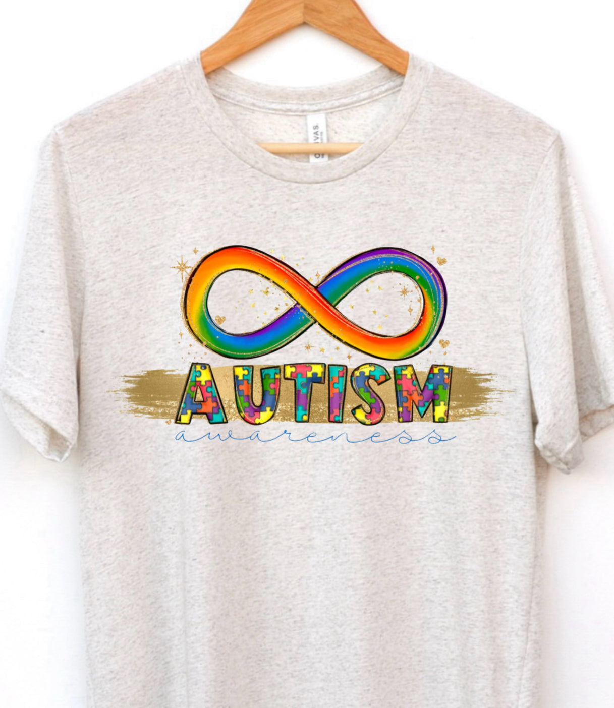 Autism awareness unisex oatmeal tee