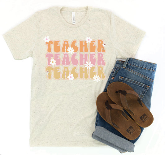 Teacher flower tee