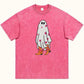 Cowgirl Ghost pink acid wash tee