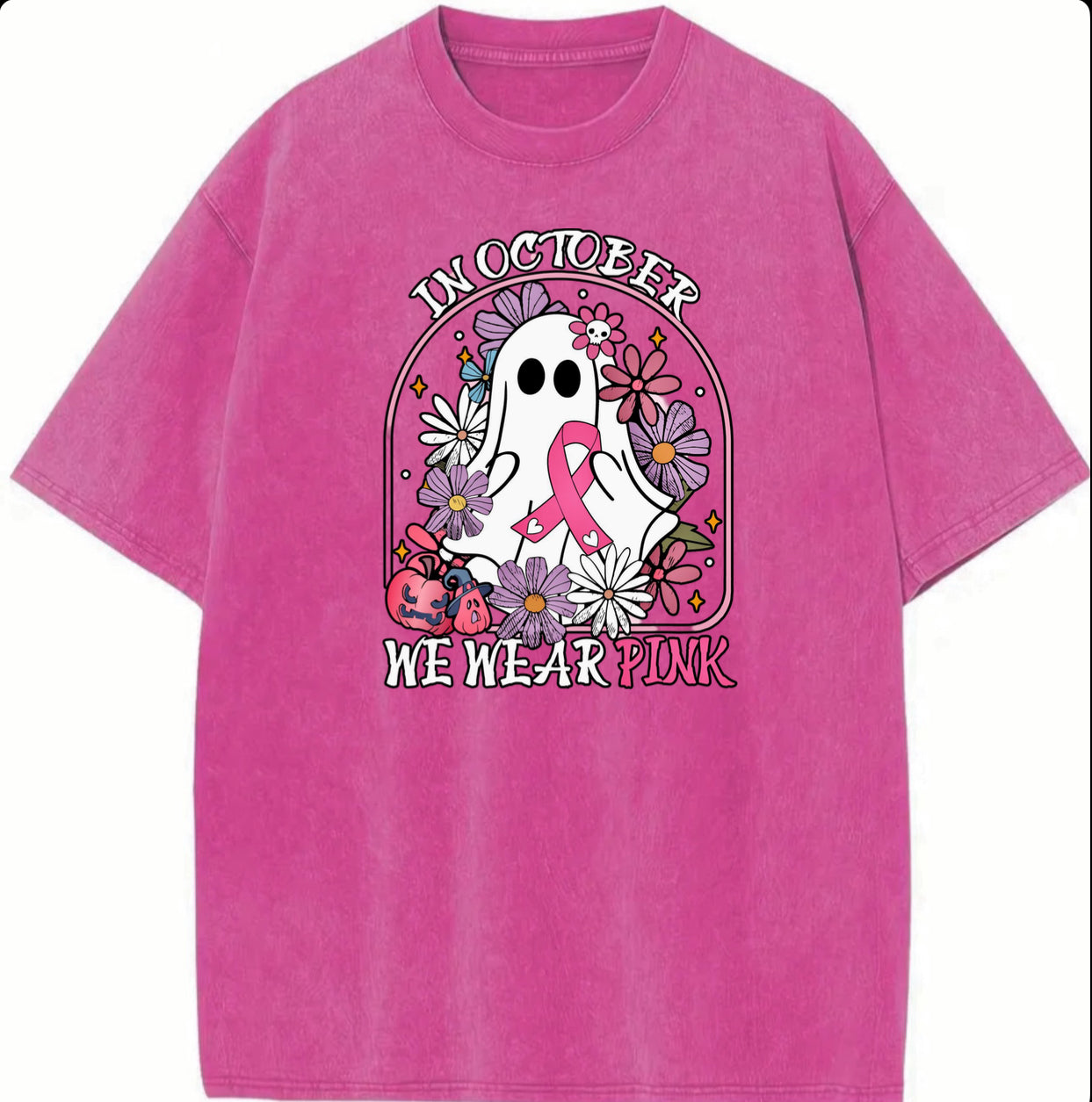 Pink acid wash ghost ribbon tee